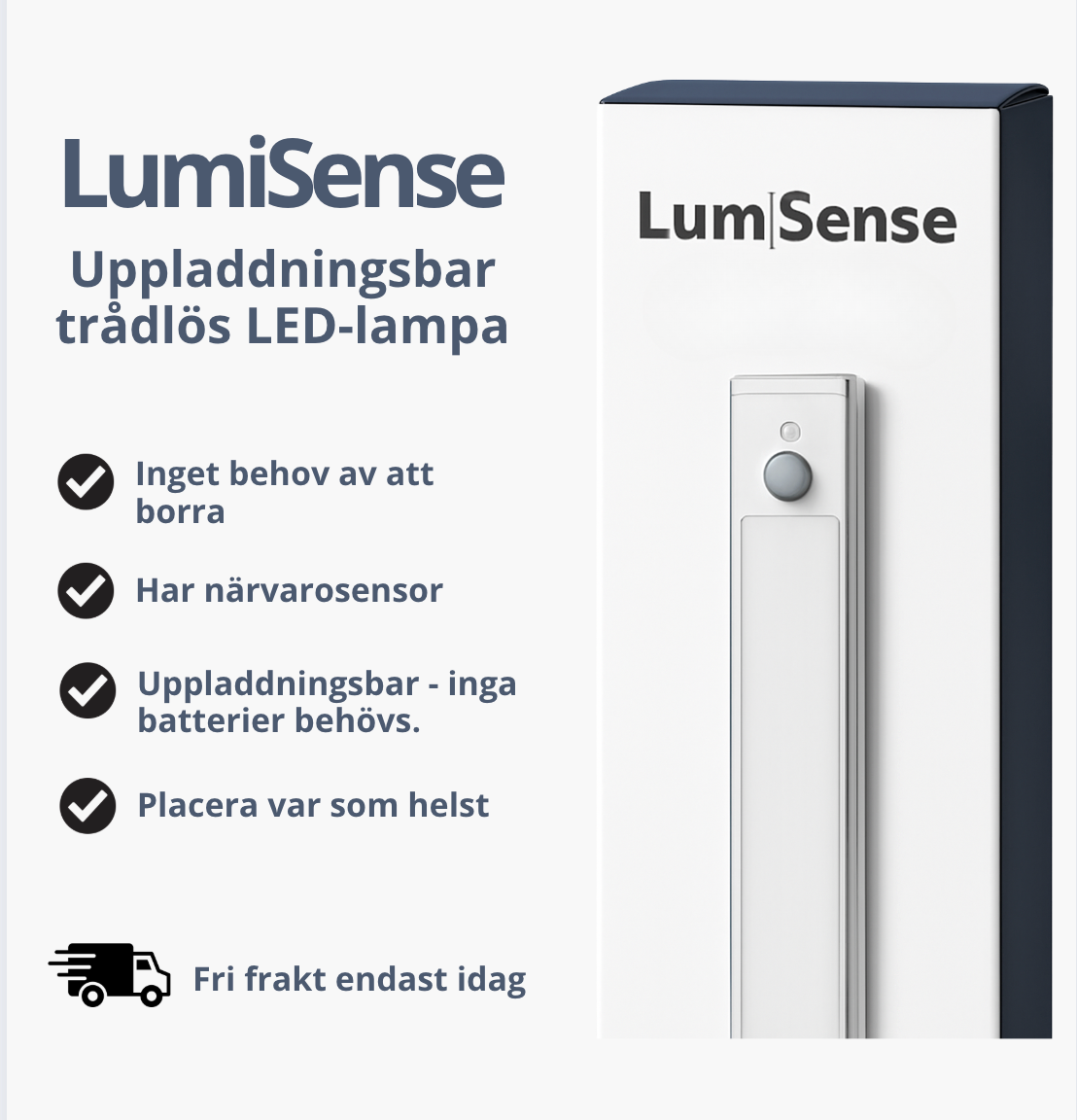 LumiSense - Uppladdningsbar trådlös LED-lampa